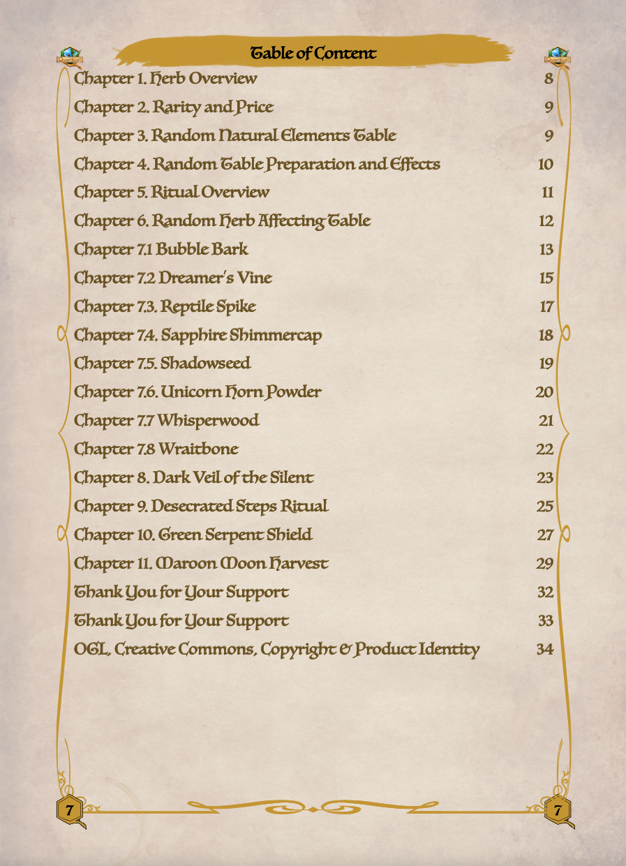 Herbs, Potions, Rituals and Effects