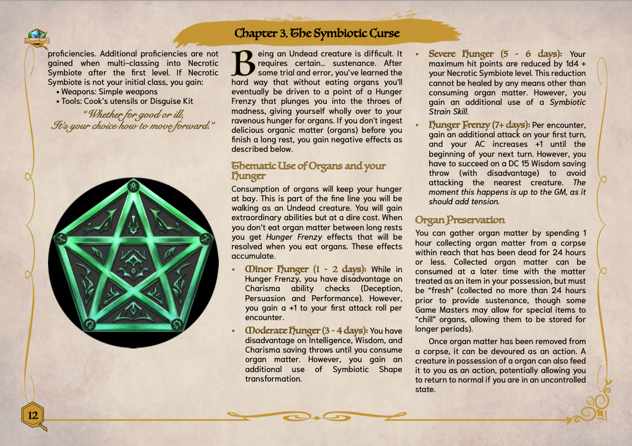 Necrotic Symbiote Class